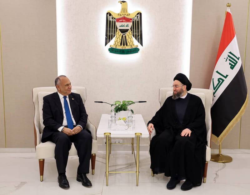 لقاء سماحة السيد عمار الحكيم صباح اليوم سعادة السفير الفنزويلي في العراق السيد أرتورو انيبال كايكوس راميريز