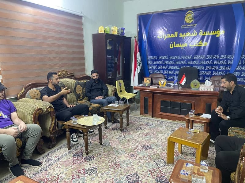 جانب من زيارة معاون المكاتب الإعلامية الأستاذ كاظم الديراوي إلى محافظة ميسان ولقائه نائب المحافظ الأستاذ وعد العلياوي ومسؤول تنظيمات المحافظة الأستاذ حيدر الكعبي ومسؤول إعلام المحافظة الأستاذ أسعد الكناني، مع جولة في مكاتب دوائر المحافظة واللقاء بالفرق الإعلامية فيها.