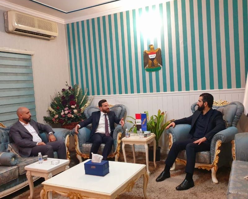 القوى السياسية الناشئة و دور الشباب فيها و واقع المناطق المحررة و الفرص المتاحة للنهوض بالواقع الشبابي فيها كان أهم محاور لقاء مسؤول مكتب العلاقات الوطنية الدكتور محمد حسام الحسيني برئيس حزب النبض العراقي الدكتور بكر العنزي.