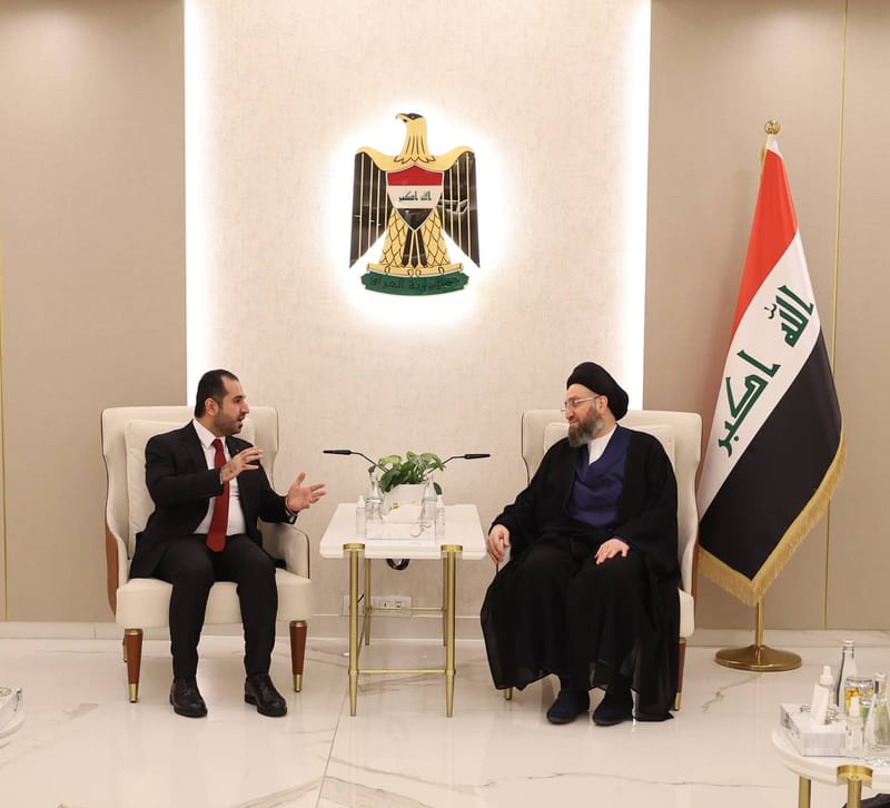 لقاء سماحة السيد عمار الحكيم رئيس ديوان الأوقاف المسيحية والإيزيدية والصابئة المندائية الدكتور رامي جوزيف آغاجان