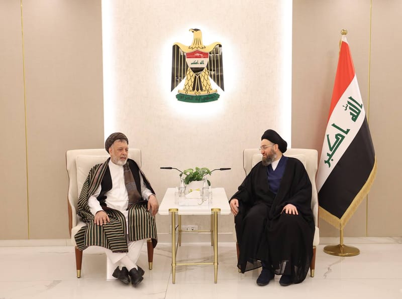 إلتقي سماحة السيد عمار الحكيم سماحة الشيخ محمد محقق رئيس حزب الوحدة الإسلامية الأفغاني