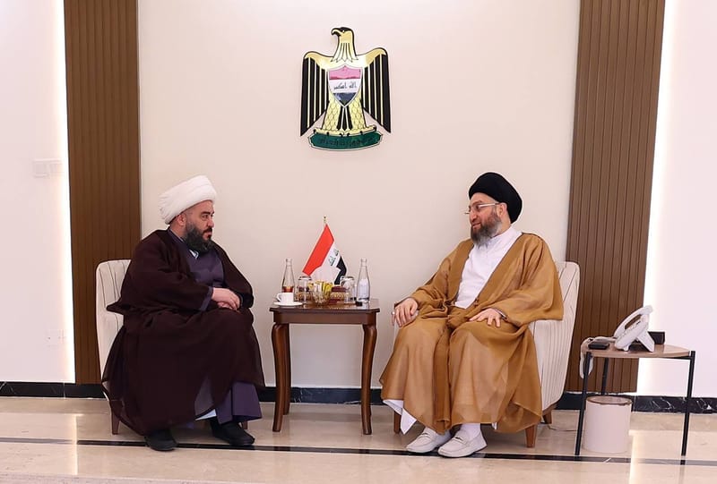 إستقبل سماحة السيد عمار الحكيم الشيخ وائل الشمري، رئيس حزب (المحافظون)