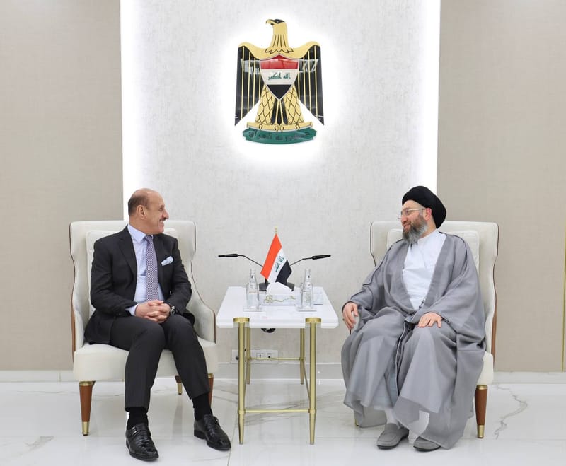 إلتقي سماحة السيد عمارالحكيم رئيس الإتحاد العراقي لكرة القدم الكابتن عدنان درجال