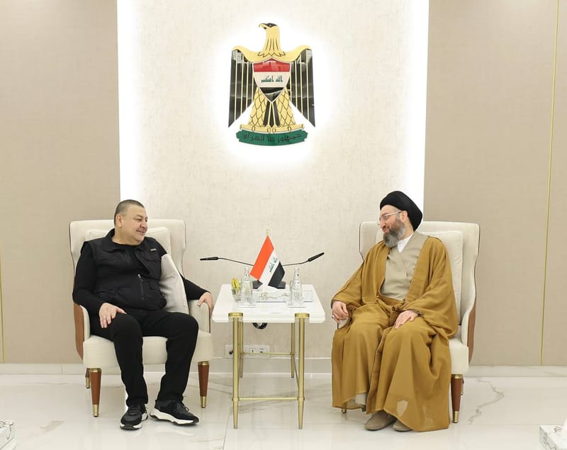 التقي سماحة السيد عمار الحكيم  الأستاذ آراس حبيب أمين عام المؤتمر الوطني العراق