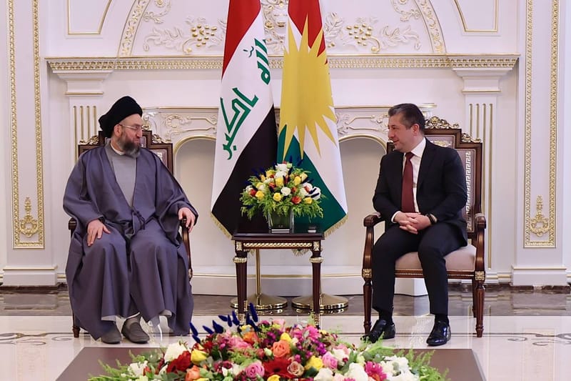 من كردستان العراق وخلال زيارة سماحة السيد عمار الحكيم  للإقليم، إلتقي رئيس الحكومة الأستاذ مسرور البارزاني،