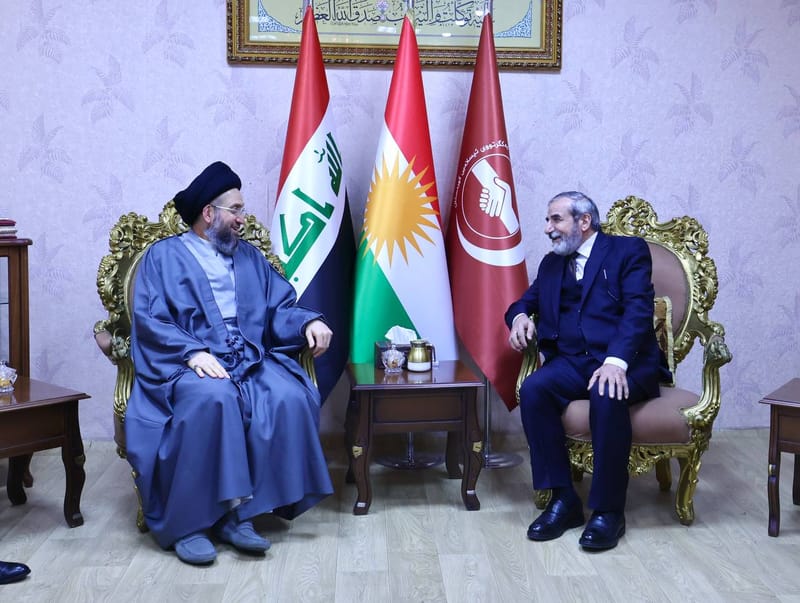 لقاء سماحة السيد عمار الحكيم  الأستاذ صلاح الدين بهاء الدين الأمين العام للاتحاد الإسلامي الكوردستاني