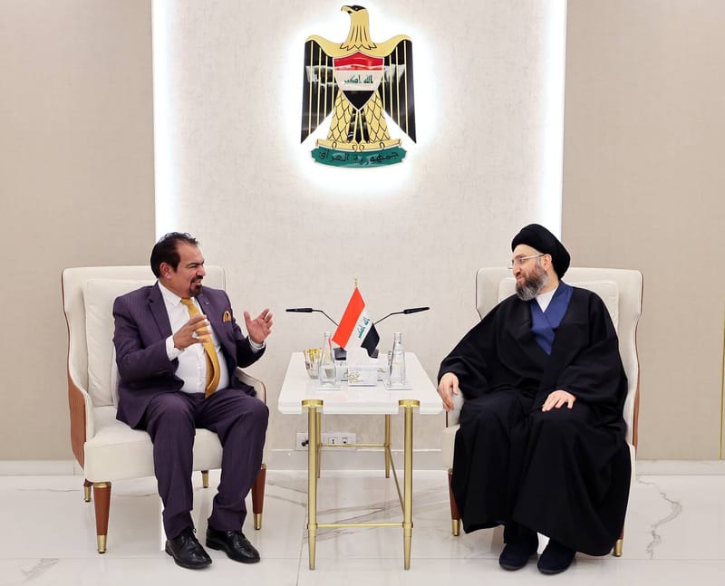 التقي سماحة السيد عمار الحكيم  وفد مركز الرفد للإعلام والدراسات الاستراتيجية