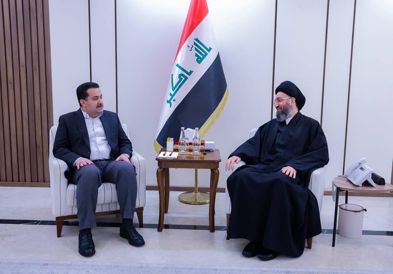 استقبل سماحة السيد عمار الحكيم  دولة رئيس مجلس الوزراء الأستاذ محمد شياع السوداني