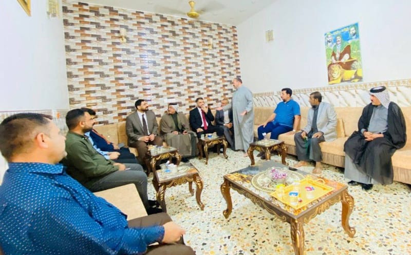 جانب من زيارة مسؤول تنظيمات الجنوب السيد قصي الموسوي لمضيف الشيخ (أبو علي الجعيفري) أحد المرتكزات التنظيمية في قضاء النعمانية.