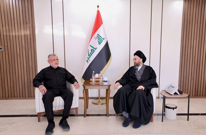 التقي سماحة السيد عمار الحكيم الأستاذ هادي العامري رئيس تحالف نبني