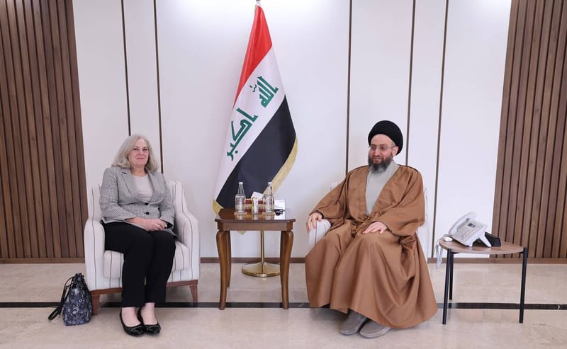 التقي سماحة السيد عمار الحكيم  سعادة السفيرة الأميركية لدى بغداد السيدة إلينا رومانيسكي بمناسبة قرب انتهاء مهامها في العراق