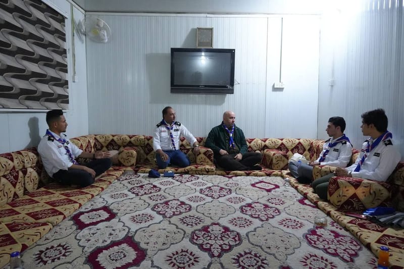 زيارة مسؤول جمعية الفرات للتربية الكشفية السيد الحمزة نوري محافظة واسط ، ولقائه بالقائد ابراهيم الكرعاوي مسؤول كشافة المحافظة، ومسؤولي الدوائر.