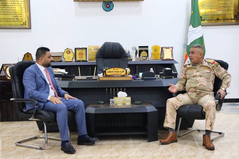 مسؤول تنظيمات الشمال الأستاذ وائل الأسدي يلتقي قائد العمليات اللواء الركن أكرم صدام وقائد الشرطة اللواء الركن محمد التميمي