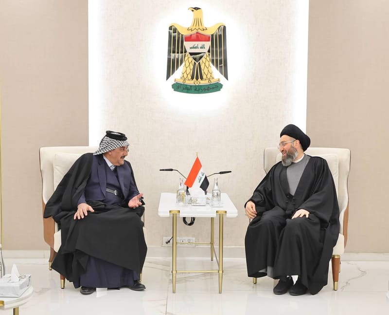 لقاء سماحة السيد عمار الحكيم عددا من شيوخ ووجهاء هذه القبيلة العزيزة يتقدمهم جناب الشيخ وليد آل فليح آل فرعون الفتلاوي