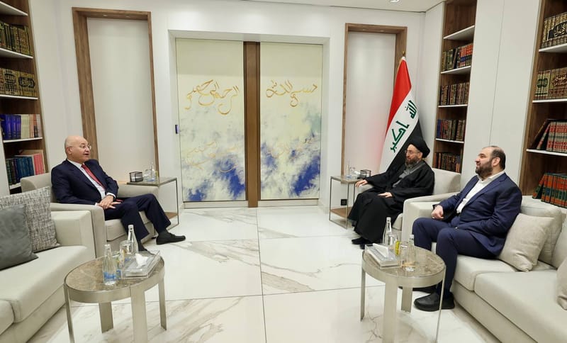 التقي سماحة السيد عمار الحكيم  فخامة رئيس الجمهورية السابق الدكتور برهم صالح