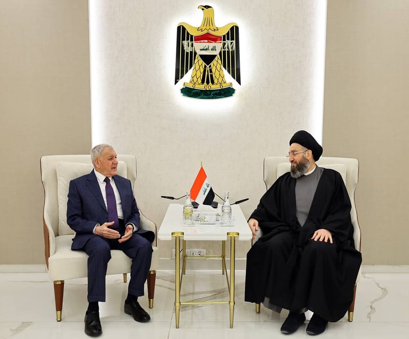 لقاء سماحة السيد عمار الحكيم  لفخامة رئيس الجمهورية الدكتور عبد اللطيف جمال رشيد