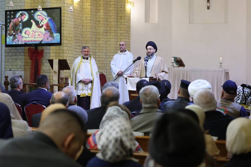 حضور سماحة السيد عمار الحكيم  قداس أعياد الميلاد المجيد في كنيسة مارجرجيس الأسقفية الأنكليكانية  ببغداد