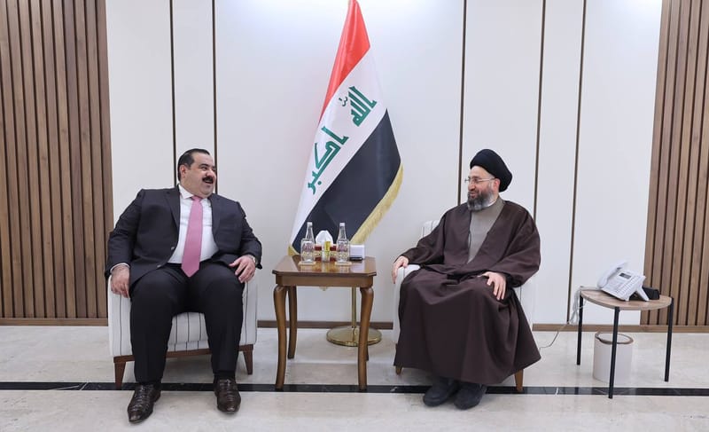 لقاء سماحة السيد عمار الحكيم  برئيس تحالف العزم الأستاذ مثنى السامرائي.