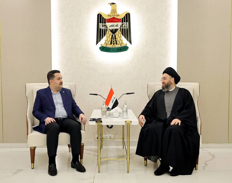 استقبل سماحة السيد عمار الحكيم  دولة رئيس مجلس الوزراء الأستاذ محمد شياع السوداني