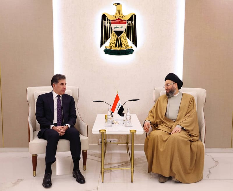 استقبل سماحة السيد عمار الحكيم  سيادة الأستاذ نيجرفان بارزاني، رئيس إقليم كردستان العراق