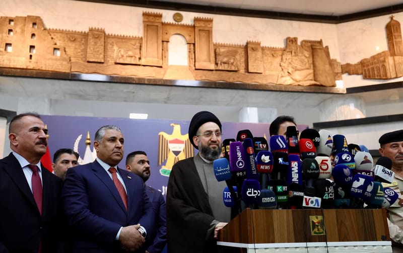 المؤتمر الصحفي الذي عقد عقب لقاء الحكومة المحلية في نينوى