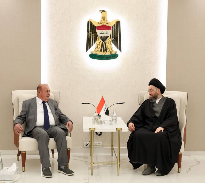 التقي سماحة السيد عمار الحكيم  بجناب الشيخ نجم آغا السورچي، شيخ عشيرة السورچية في العراق