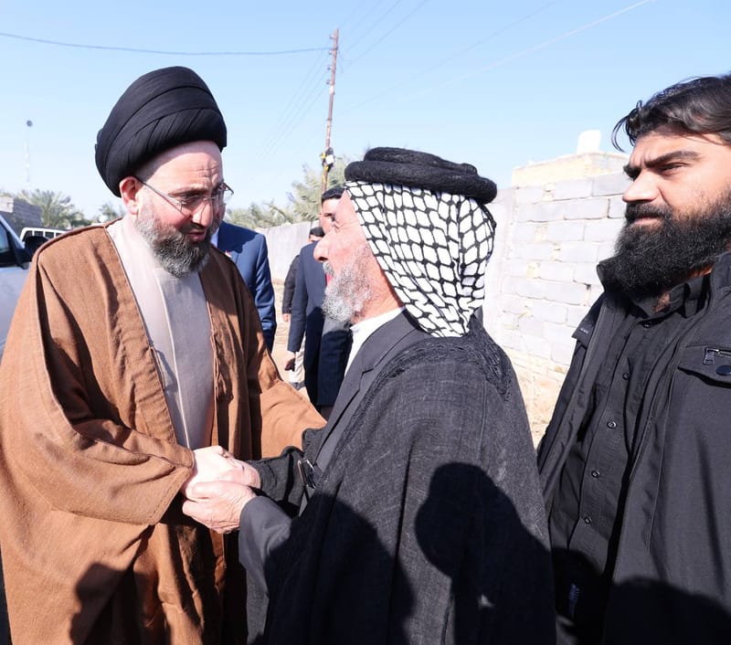 زيارة سماحة السيد عمار الحكيم  لعائلة الشهيد اللواء عزيز الشامي مدير استخبارات محافظة ذي قار