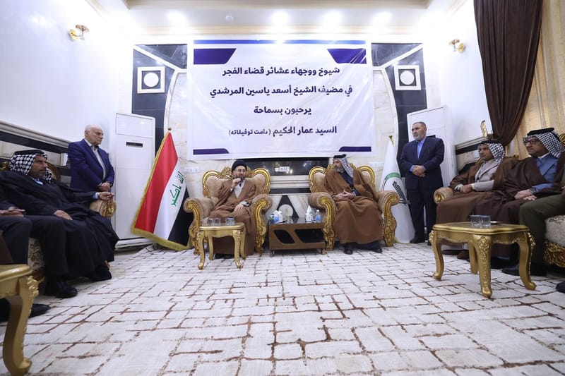 من قضاء الفجر زار سماحة السيد عمار الحكيم  مضيف الشيخ أسعد ياسين المرشدي