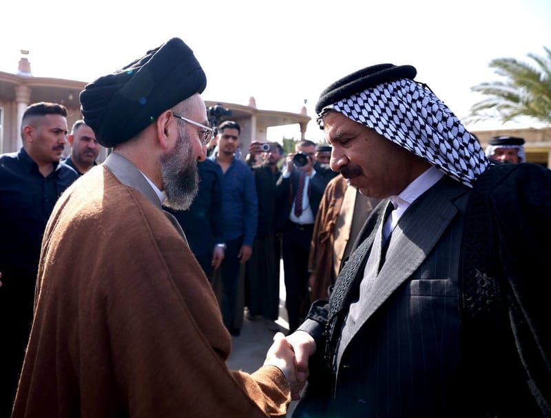 زار سماحة السيد عمار الحكيم  مضيف الشيخ عامر آل غني الصگبان شيخ مشايخ خفاجة