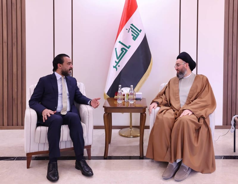 التقي سماحة السيد عمار الحكيم  رئيس مجلس النواب السابق، رئيس حزب تقدم الأستاذ محمد الحلبوسي