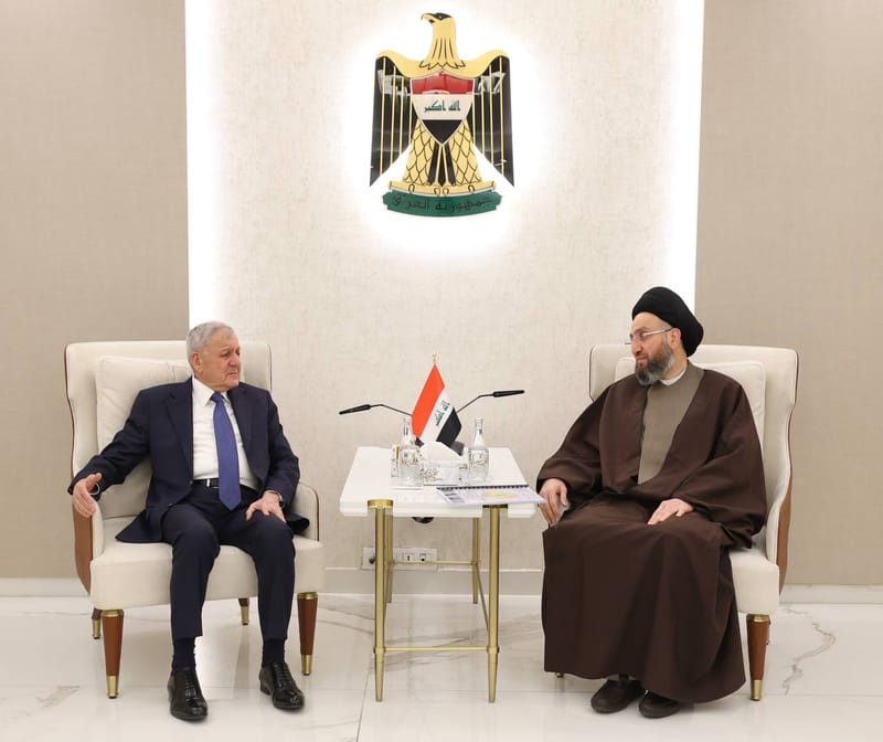 ستقبل سماحة السيد عمار الحكيم فخامةَ رئيس الجمهورية الدكتور عبد اللطيف جمال رشيد