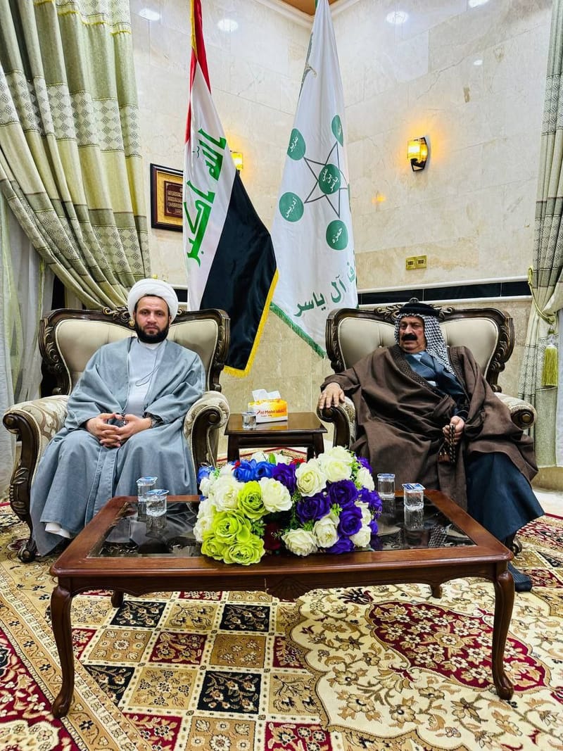 زار الشيخ حميد الكعبي أمين تيار الحكمة الوطني في واسط ، السيد لطيف ابو النص الياسري في مضيفه العامر، ضمن سلسلة الزيارات المستمرة لوجهاء المحافظة.