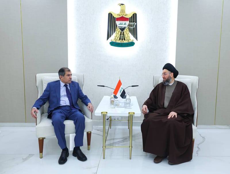 التقي سماحة السيد عمار الحكيم  سفير دولة الكويت الجديد لدى جمهورية العراق، سعادة الأستاذ حسن محمد الزمان