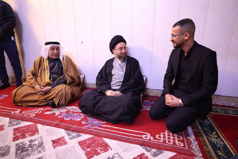 في إطار جولة سماحة السيد عمار الحكيم  في محافظة البصرة، وخلال زيارة  لعائلة المرحوم أبو زينب الحريشاوي