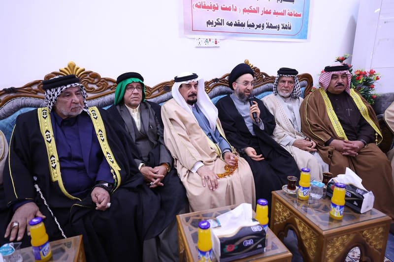 زار سماحة السيد عمار الحكيم  مضيف الشيخ حسن الرويمي في قضاء المدينة