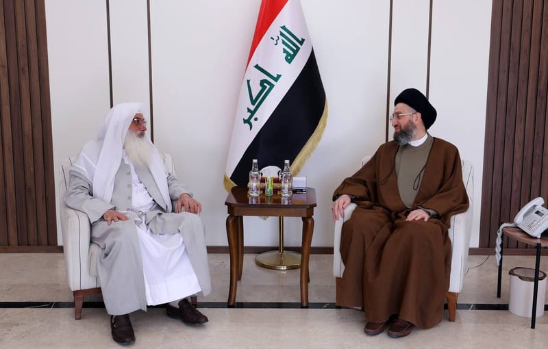 التقي سماحة السيد عمار الحكيم  برئيس طائفة الصابئة المندائية في العراق الشيخ ستار جبار الحلو