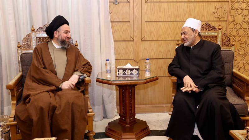 لقاء سماحة السيد عمار الحكيم  فضيلة الإمام الأكبر الدكتور أحمد الطيب شيخ الجامع الأزهر