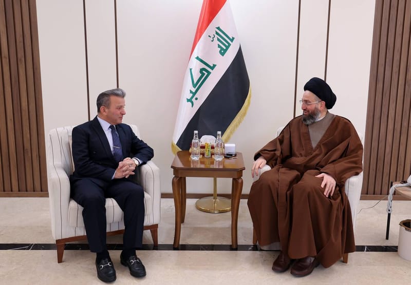 لقاء سماحة السيد عمار الحكيم  الدكتور سمير يوسف رئيس الرابطة الكلدانية في استراليا