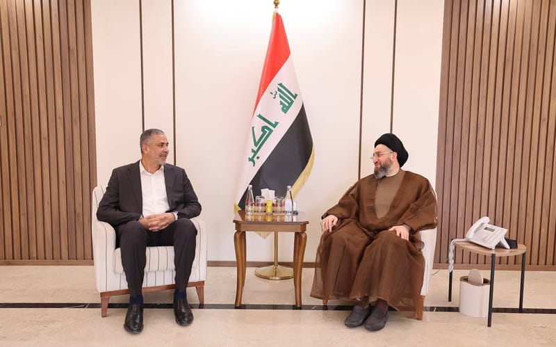 لقاء سماحة السيد عمار الحكيم الأمين العام لحركة الجهاد والبناء الأستاذ جواد رحيم الساعدي