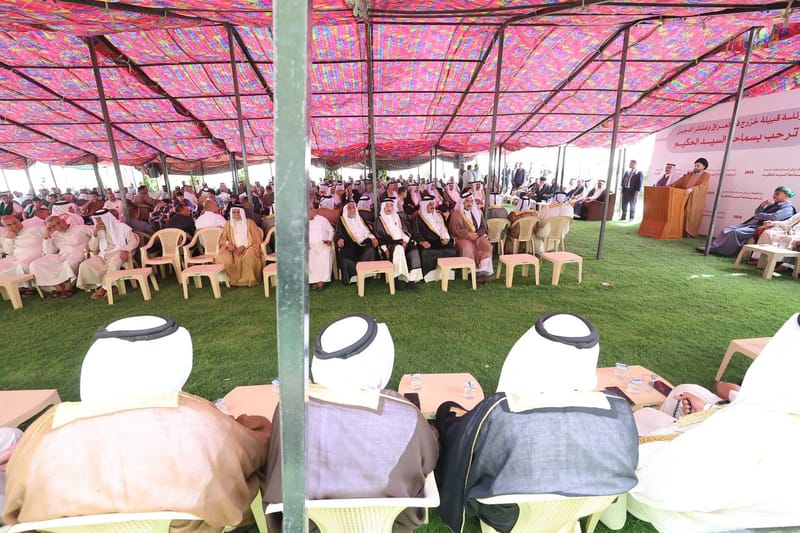 زيارة السيد عمار الحكيم مضارب قبيلة خزرج الكريمة مضيف  جناب الشيخ رافد بندر الخزرجي في قضاء الدجيل بمحافظة صلاح الدين