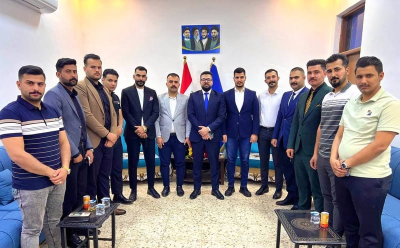 مسؤول مكتب الشباب المركزي الأستاذ مصطفى المحمداوي يلتقي قيادة شباب محافظة ديالى بمقر الأمانة التنفيذية في المحافظة