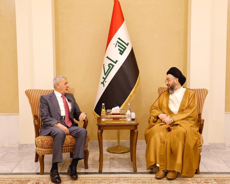 استقبل سماحة السيد عمار الحكيم  فخامة رئيس الجمهورية الدكتور عبد اللطيف جمال رشيد