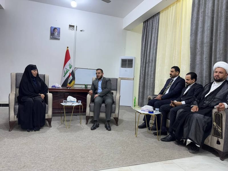 السيد رضا الحكيم يلتقي السيدة سعدية العقابي، وذلك في إطار التواصل مع الشخصيات التيارية الفاعلة في المحافظة.