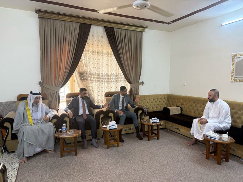 خلال جولته في محافظة الأنبار.. الأستاذ وائل الأسدي يزور مضيف الشيخ نجم البتال في قضاء حديثة.