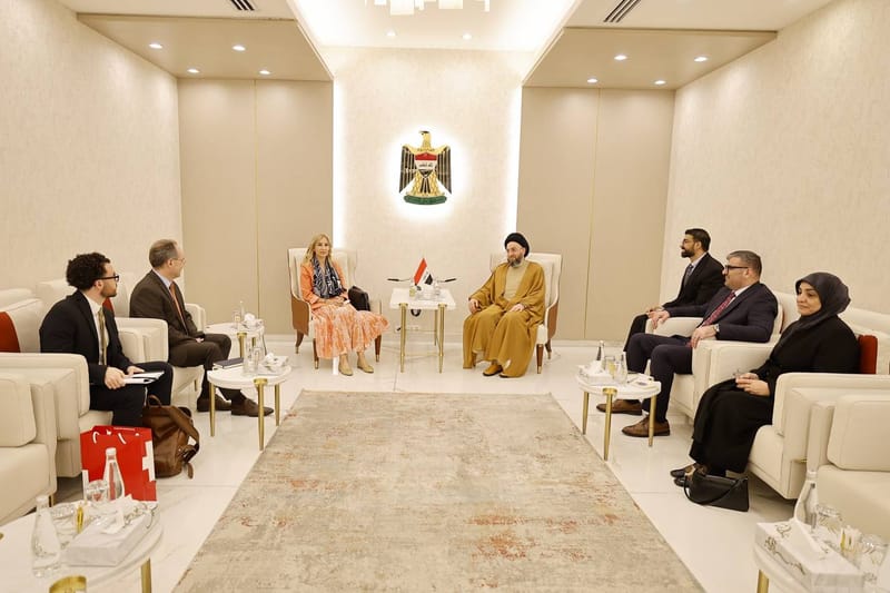 استقبل سماحة السيد عمار الحكيم وكيلة وزارة الخارجية السويسرية، سعادة السفيرة مونيكا شموتز، والسفير السويسري لدى بغداد، سعادة السيد هون