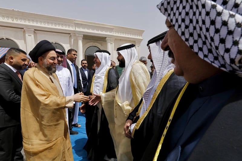 زار سماحة السيد عمارالحكيم قضاء حديثة في محافظة الأنبار، و مضيف الشيخ نجم بتال الجغيفي، وبحضور معالي الدكتور خالد بتال النجم وزير الصناعة والمعادن