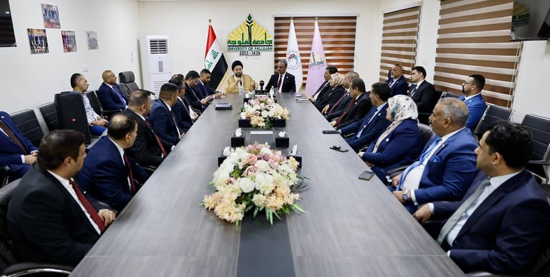 اليوم الثاني من جولة سماحة السيد عمار الحكيم  في محافظة الأنبار، من جامعة الفلوجة، التقي سماحته السيد رئيس ومجلس الجامعة