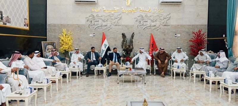 مسؤول إقليم الشمال والغرب الأستاذ وائل الأسدي يلتقي الشيخ عبد الستار الجميلي، شيخ عشيرة جميلة في قضاء الكرمة