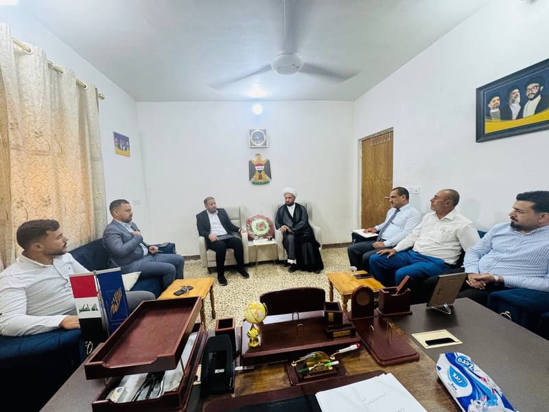 أمين محافظة واسط الشيخ حميد الكعبي يستقبل الأستاذ حسام الخالدي