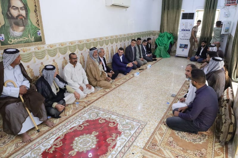 أجرى السيد رضا الحكيم زيارة لمنزل السيد علي الحسيني، ومنزل الأستاذ أمير الكريطي.